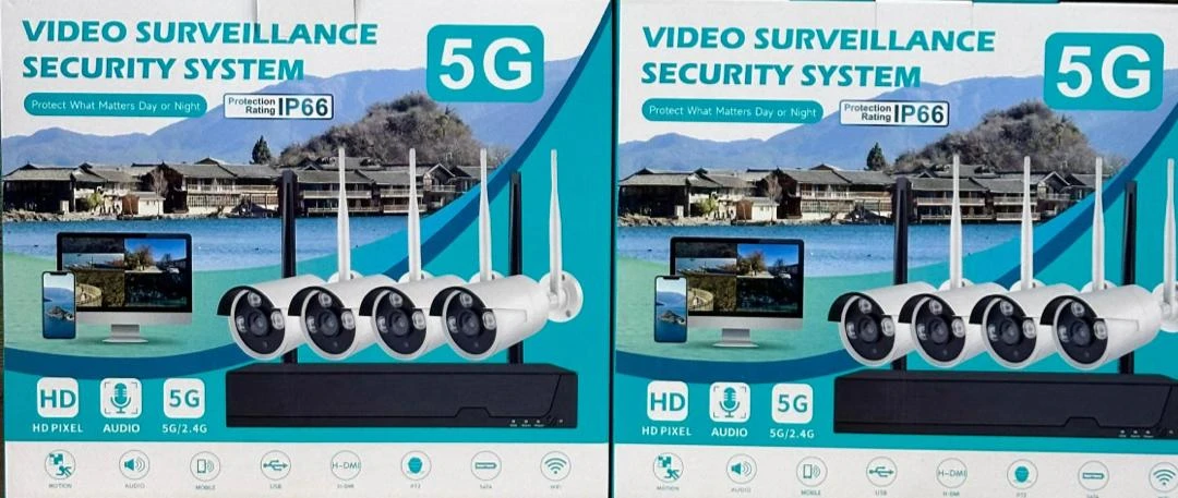 منظومة كاميرات  nvr مع 6 كاميرات تعمل على الربط الاسلكي ( بدون كابلات توصيل )