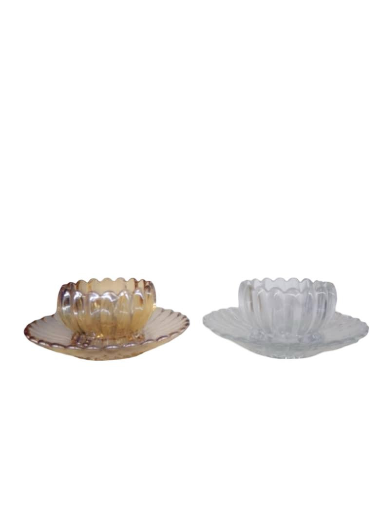 اناء زجاجي كهرماني انيق