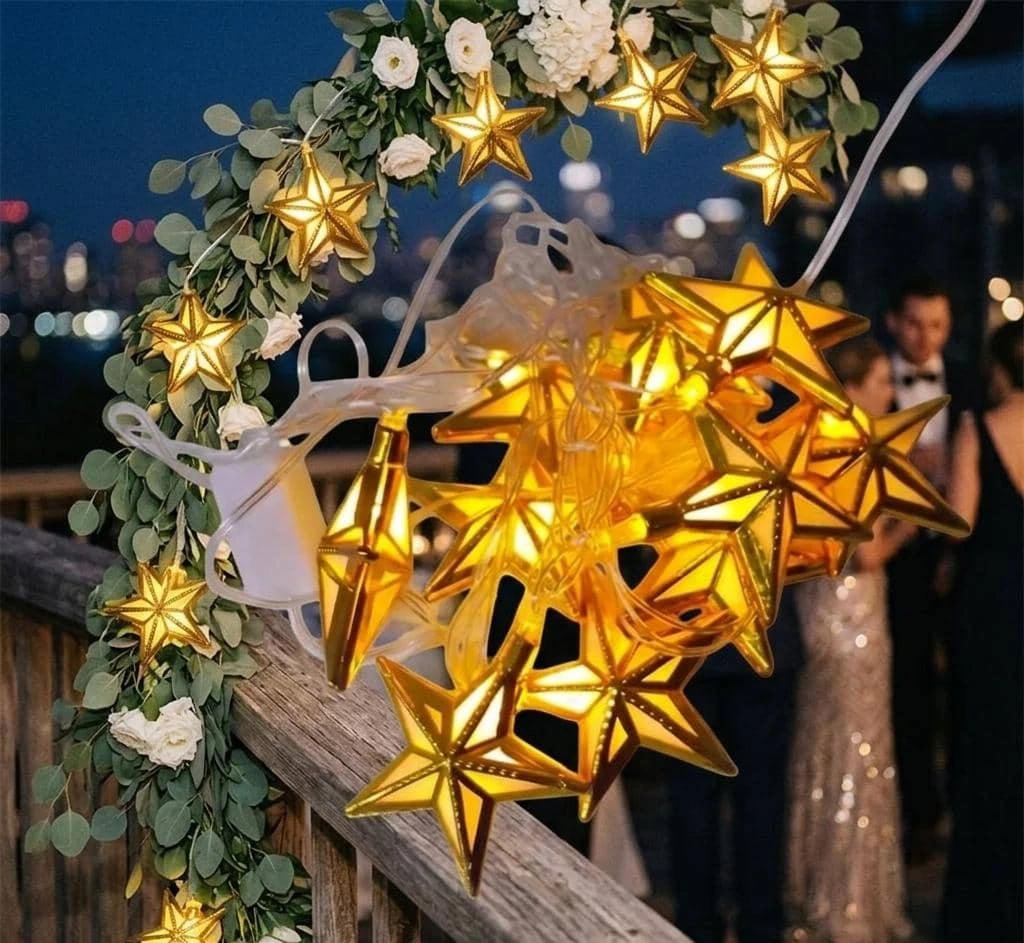 سلسلة اضواء نجوم ملونة