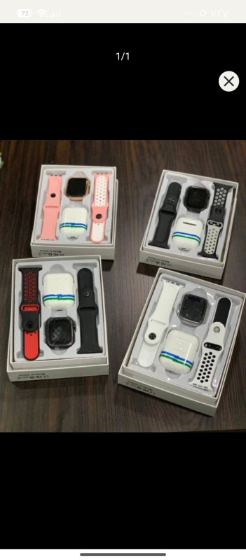 ساعة ذكية+سماعة بلوتوث