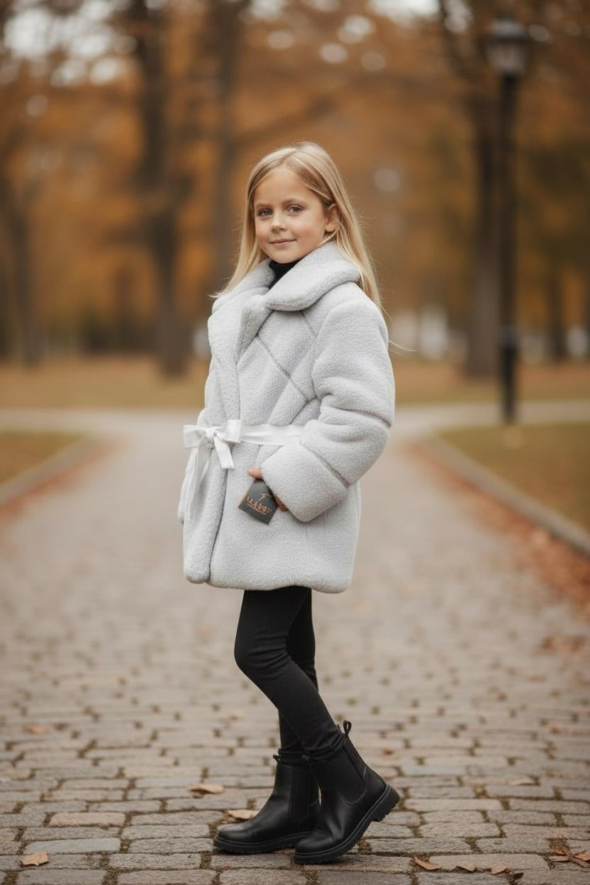 جاكيت فرو بناتي أنيق ودافىء