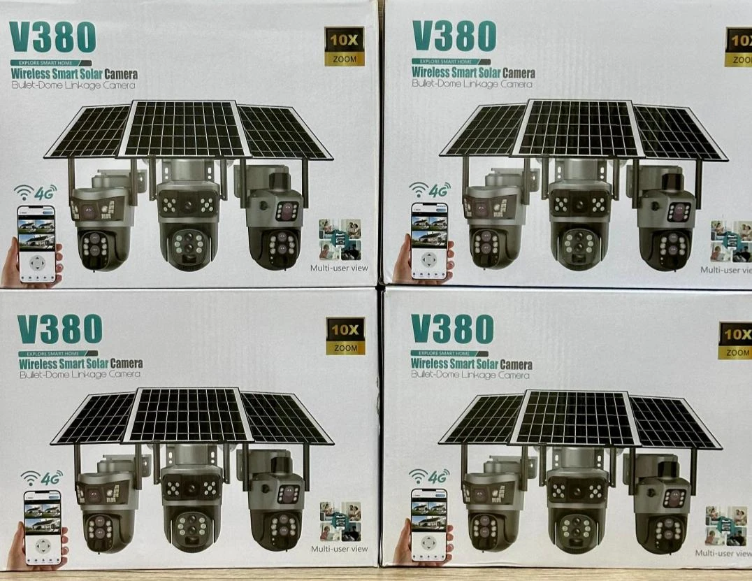 كاميرا مراقبة ذكية لاسلكية تعمل بالشاحن الكهربائي من  تستخدم تطبيق V380 أو V380 Pro لإدارتها والتحكم بها.