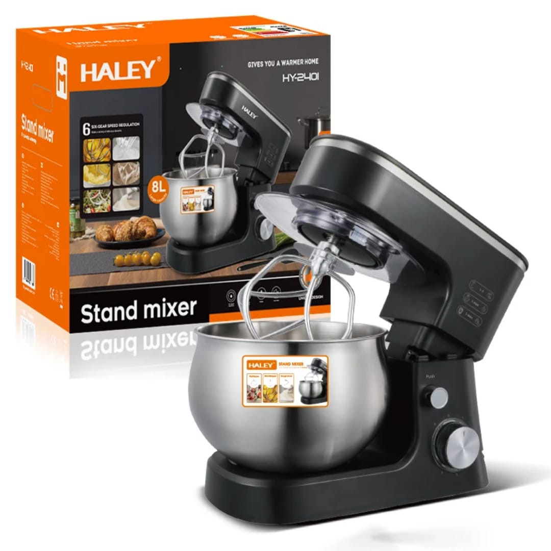 HY-2401 عجانة HALEY الاحترافية متعددة الوظائف – 8 لتر، 2000 واط، 6 سرعات