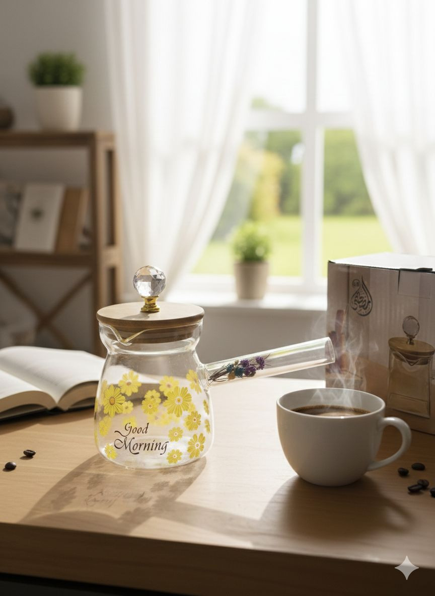 ركوة قهوة زجاجية عصرية