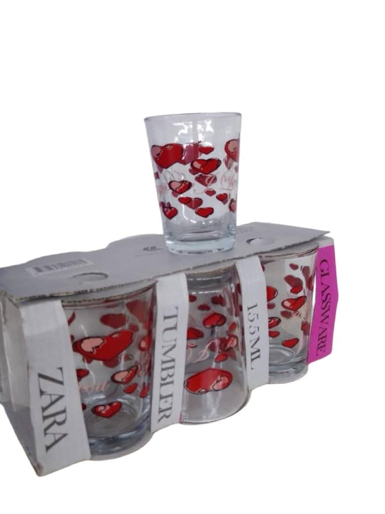 طقم اكوواب زجاجية مزخرفة