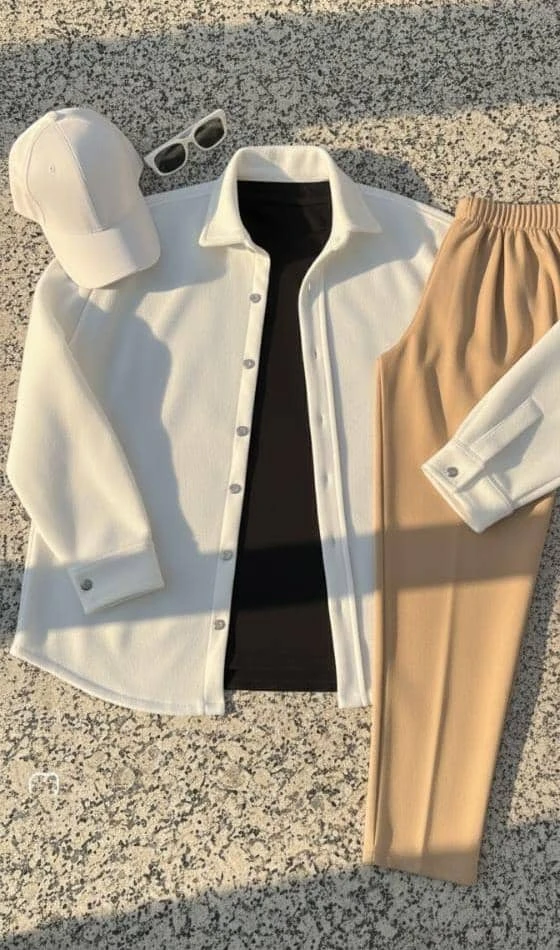 طقم ثلاثي رجالي – ستايل كاجوال عصري