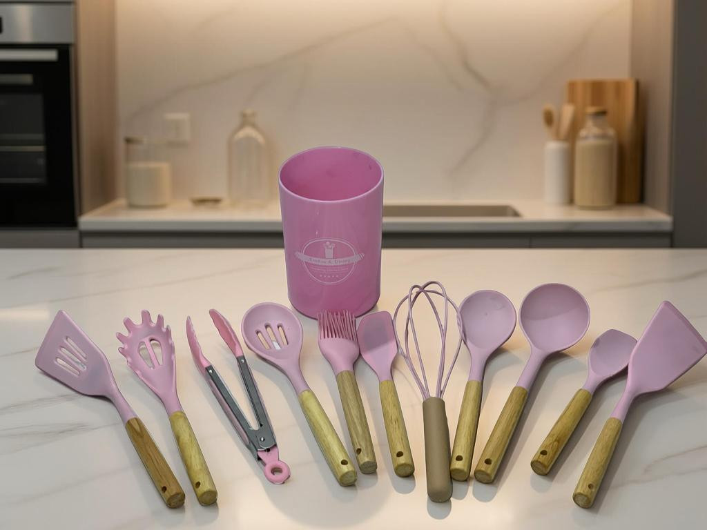 طقم ادوات المطبخ السيلكون مع الوان مختلفة