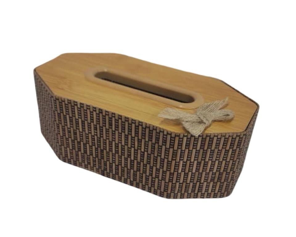 علبة مناديل خشبية