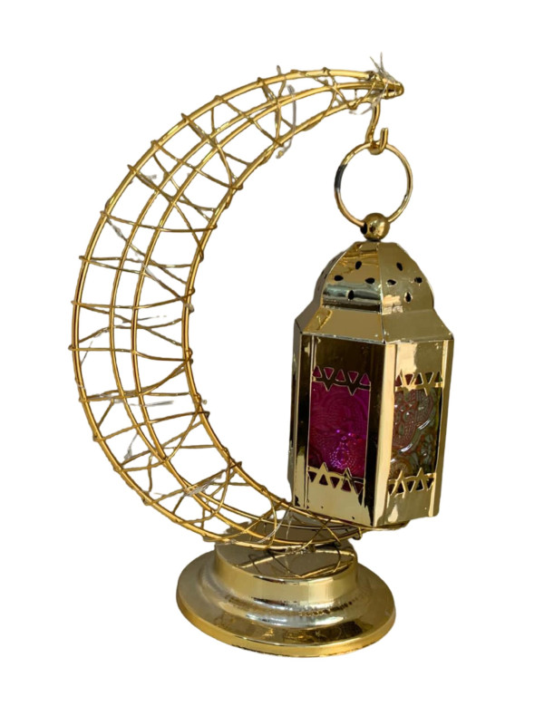 فانوس رمضان هلال ذهبي