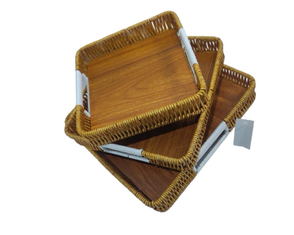 طقم صواني تقديم خشبية