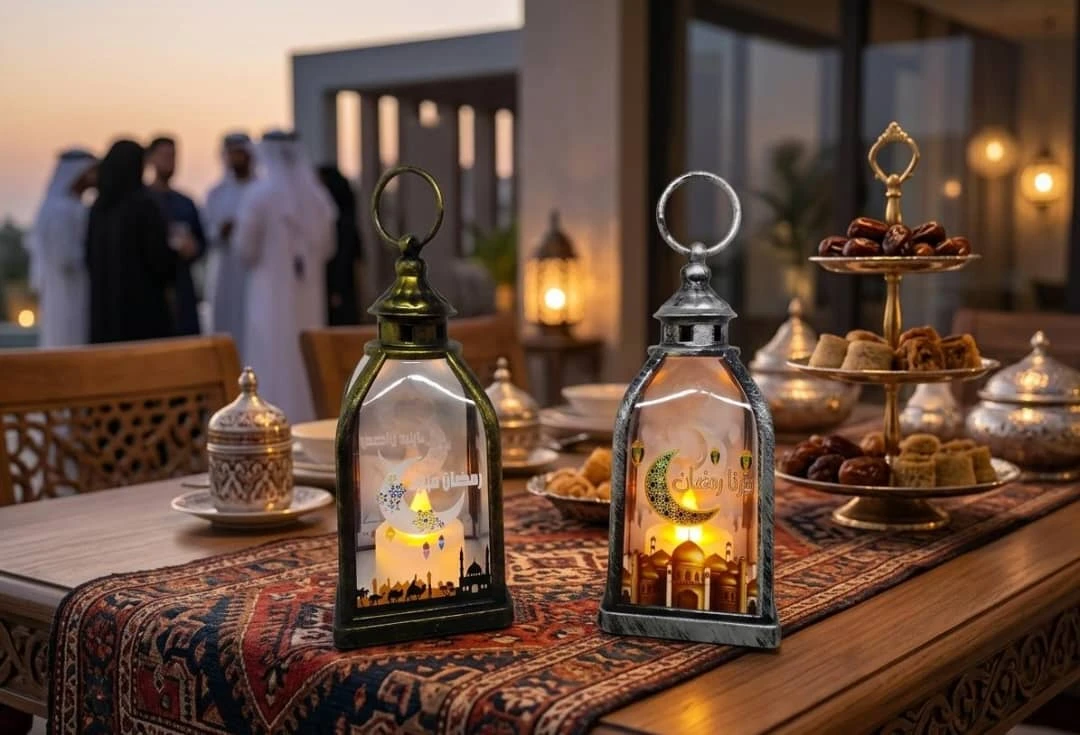 فانوس رمضان مزخرف باضاءه ليد