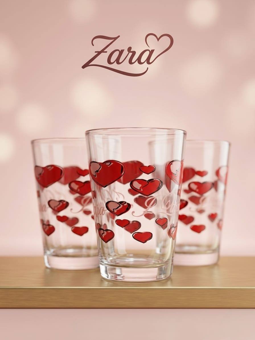 طقم اكوواب زجاجية مزخرفة