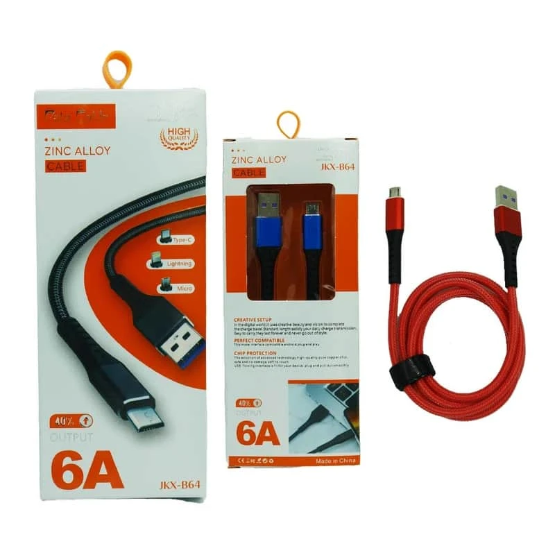 كابل JKX-B64 هو كابل USB-C إلى USB-C مصمم للشحن السريع ونقل البيانات