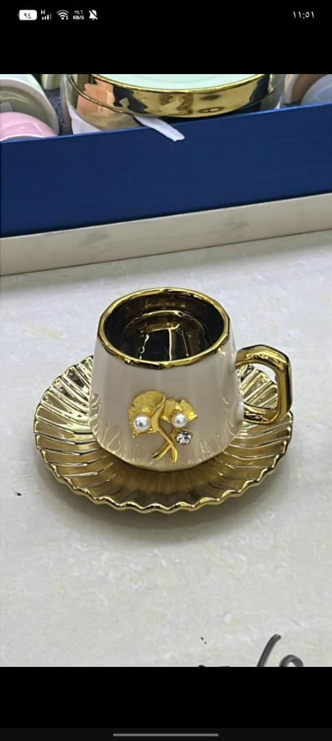 فنجان قهوه حبة الماس ثقيل دزينة 12 قطعة