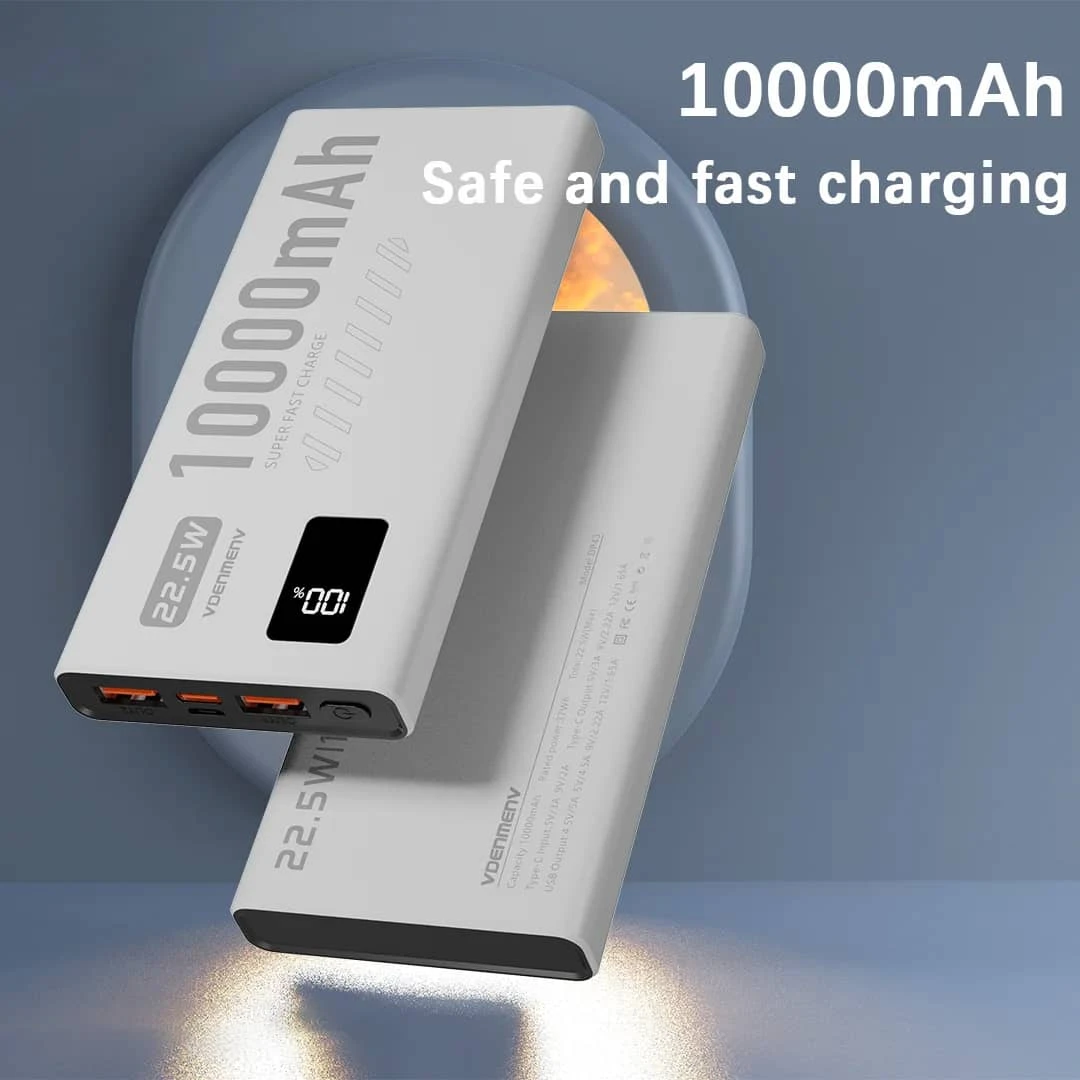 باور بنك VDEMENV DP43 – 10000mAh شحن سريع PD20W + QC3.0