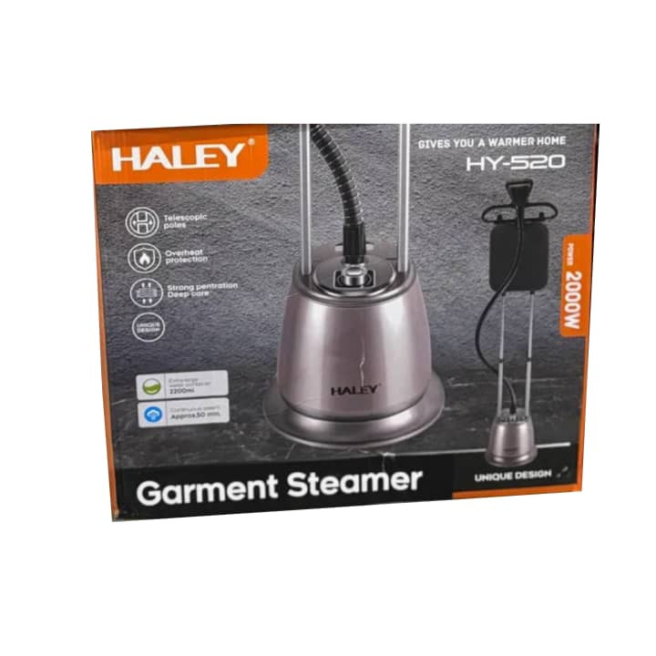 HY-520 مكواة بخار HALEY العمودية  – 2200 واط، خزان كبير وتصميم تلسكوبي