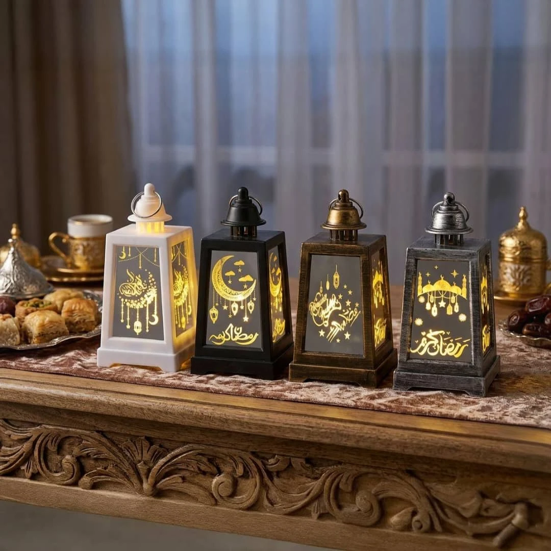 فانوس رمضان ليد مزخرف باضاءة جذابة