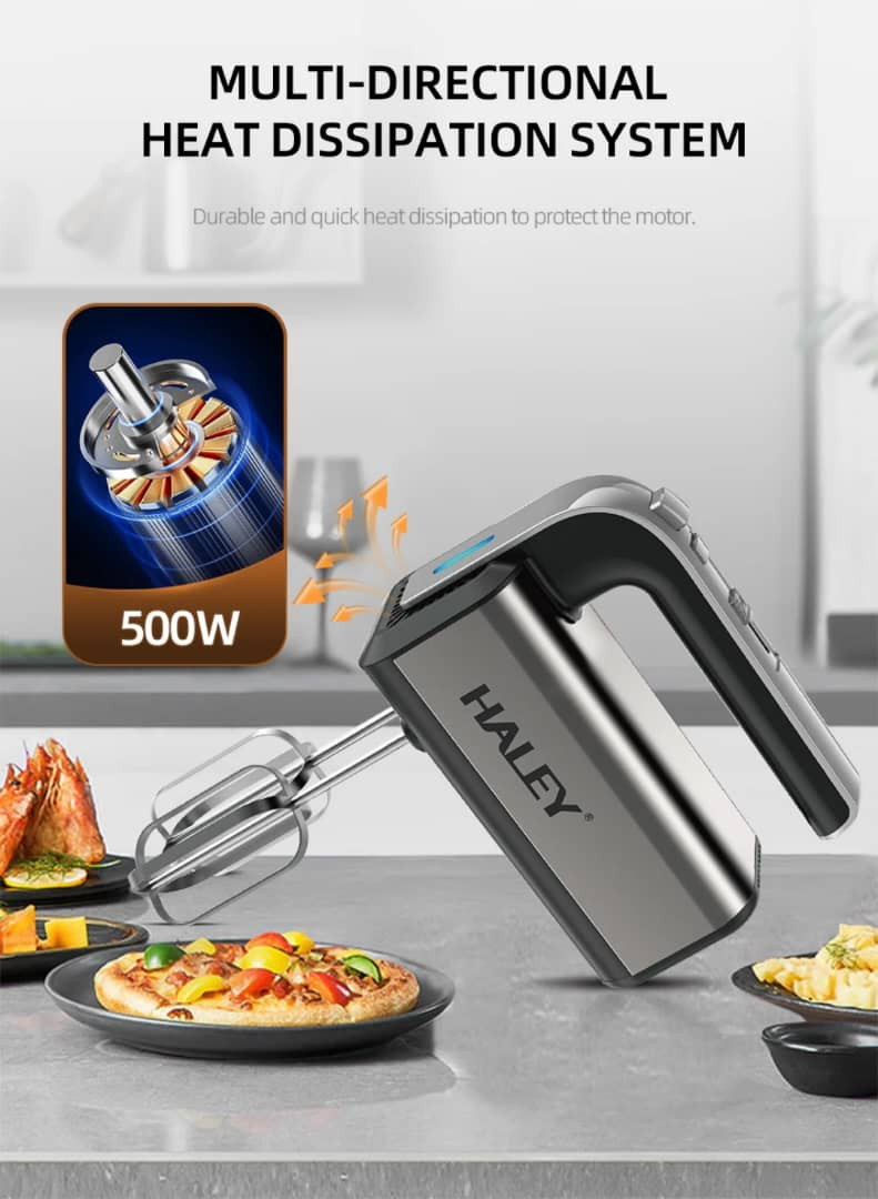 HY-1670 خلاط HALEY اليدوي – 500 واط، تبريد ذكي وأداء قوي -5سرعات