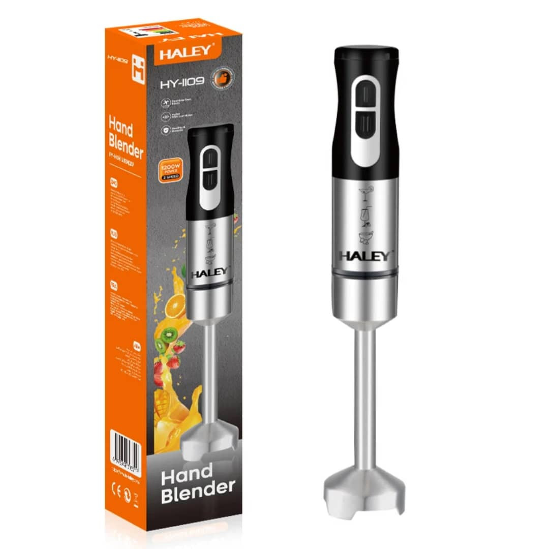 HY-1109 خلاط يدوي من HALEY – قوة 1200واط وتحكم مزدوج في السرعة