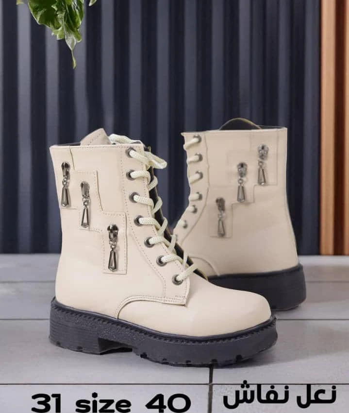 حذاء جلد نابا نسائي أنيق بنعل نفاش