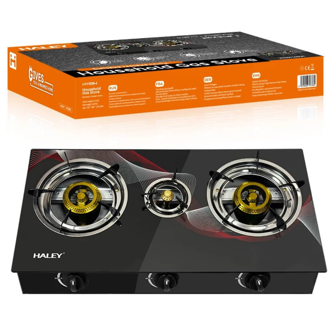 HY-1514 موقد هالي الزجاجي – ثلاث شعلات وتحكم مريح