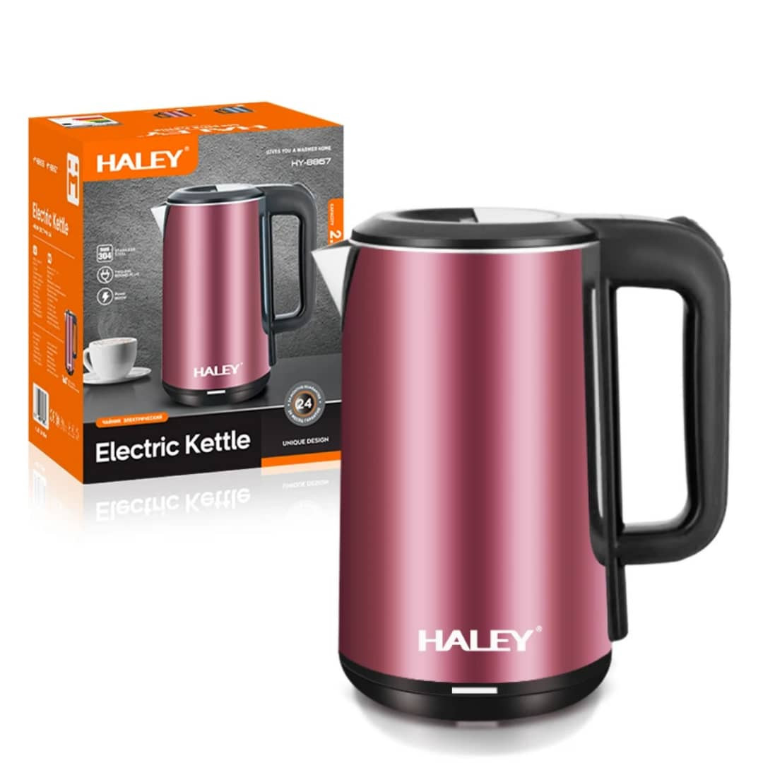 HY-8867 غلاية HALEY الكهربائية – 2.2 لتر، 1800 واط، تصميم أنيق وسريع الغليان مقاوم صداء