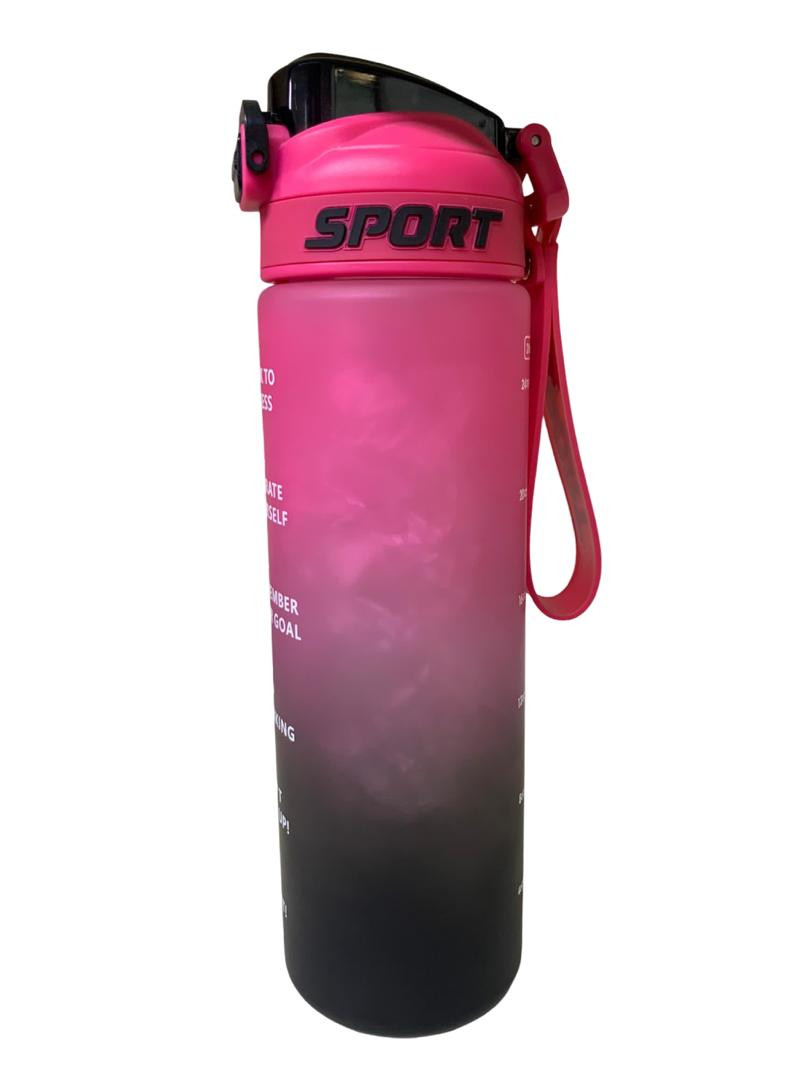 زجاجة ماء بتدرج وردي