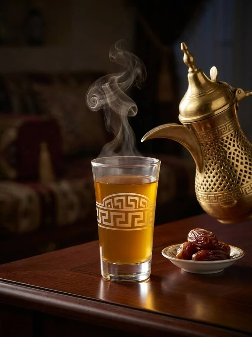 طقم كؤوس زجاجية مزخرفة