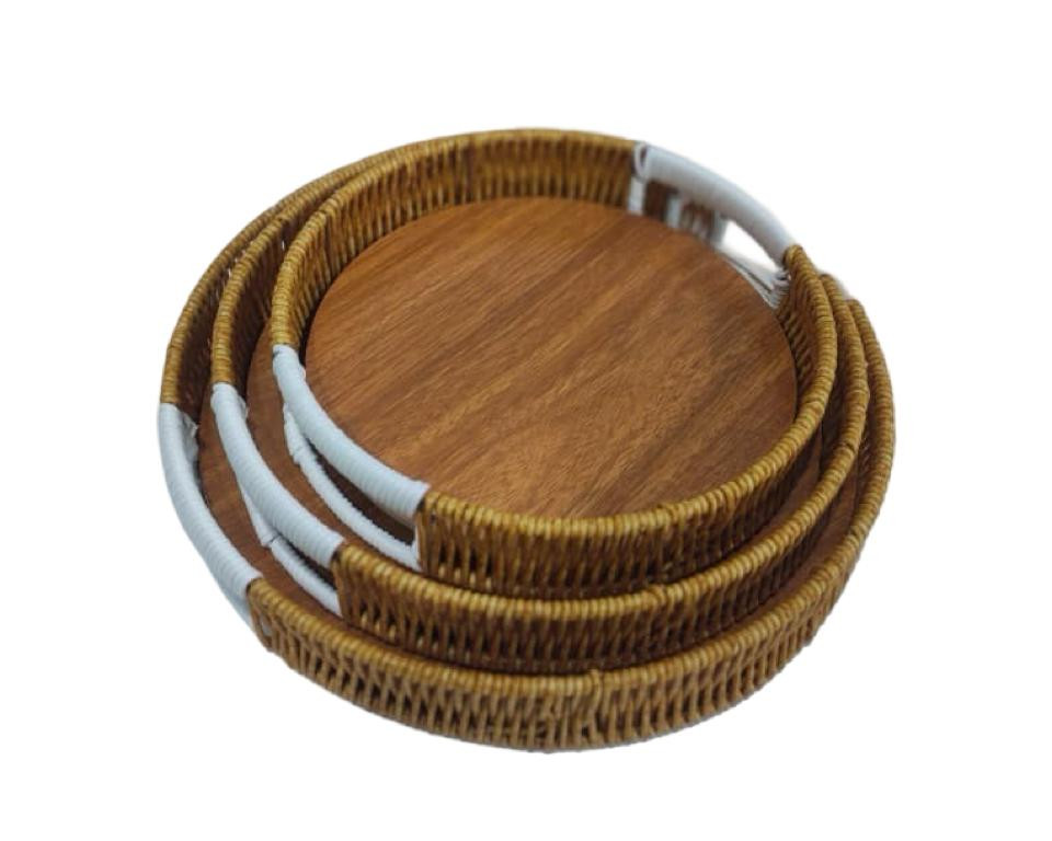 طقم صواني تقديم خشبية