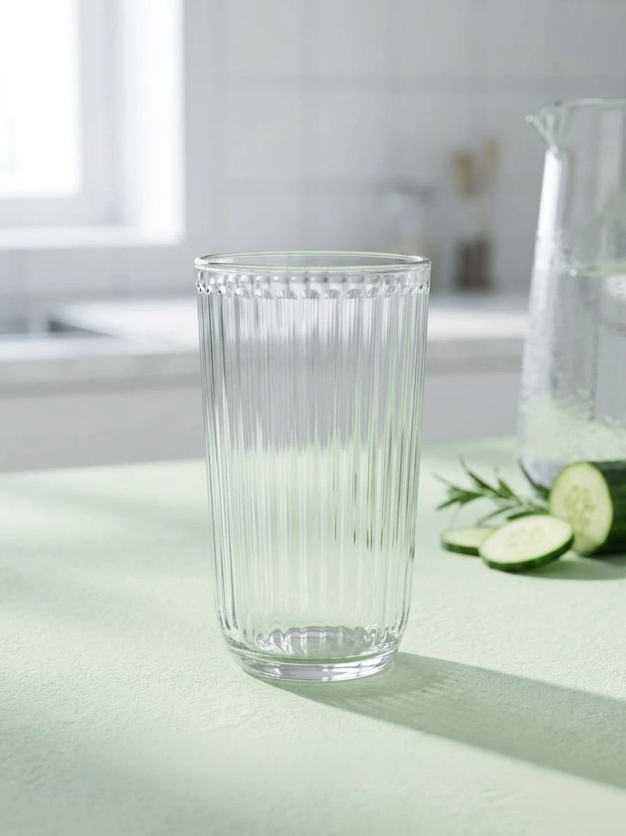 طقم اكواب زجاجية مخططة