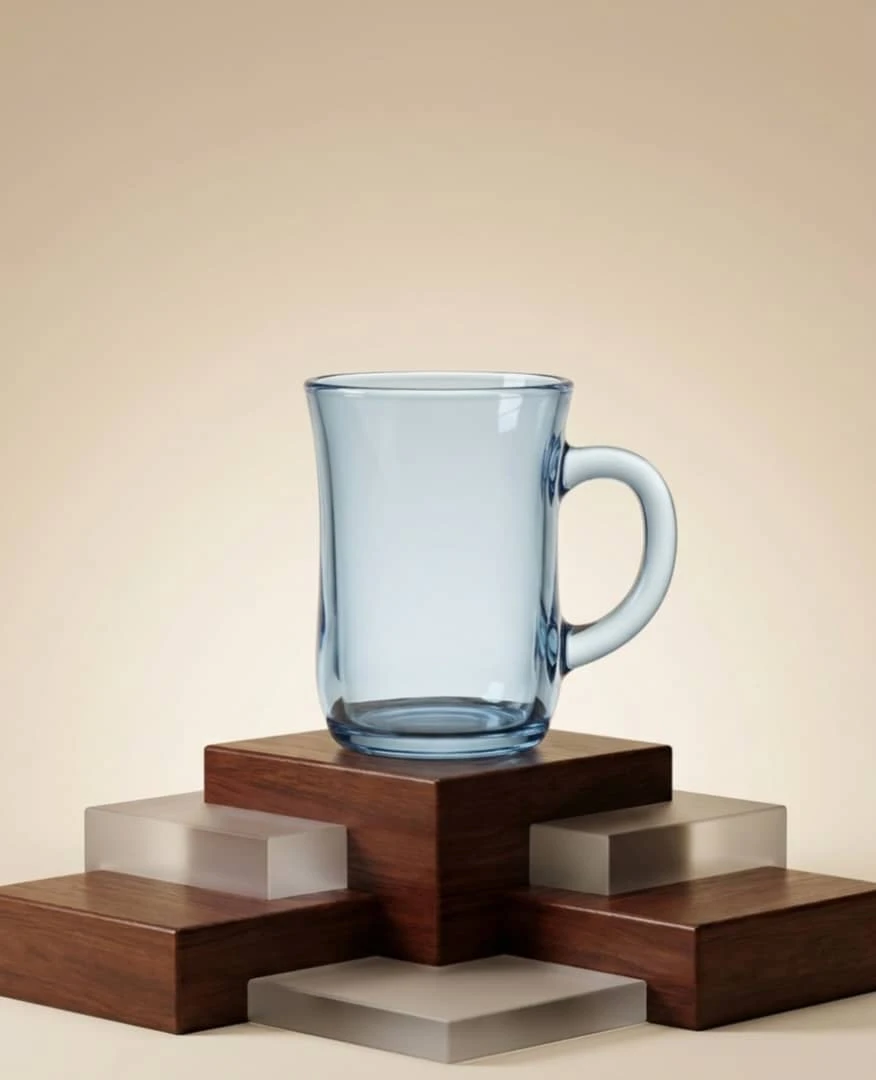 طقم اكواب شاي زجاجية بمقبض