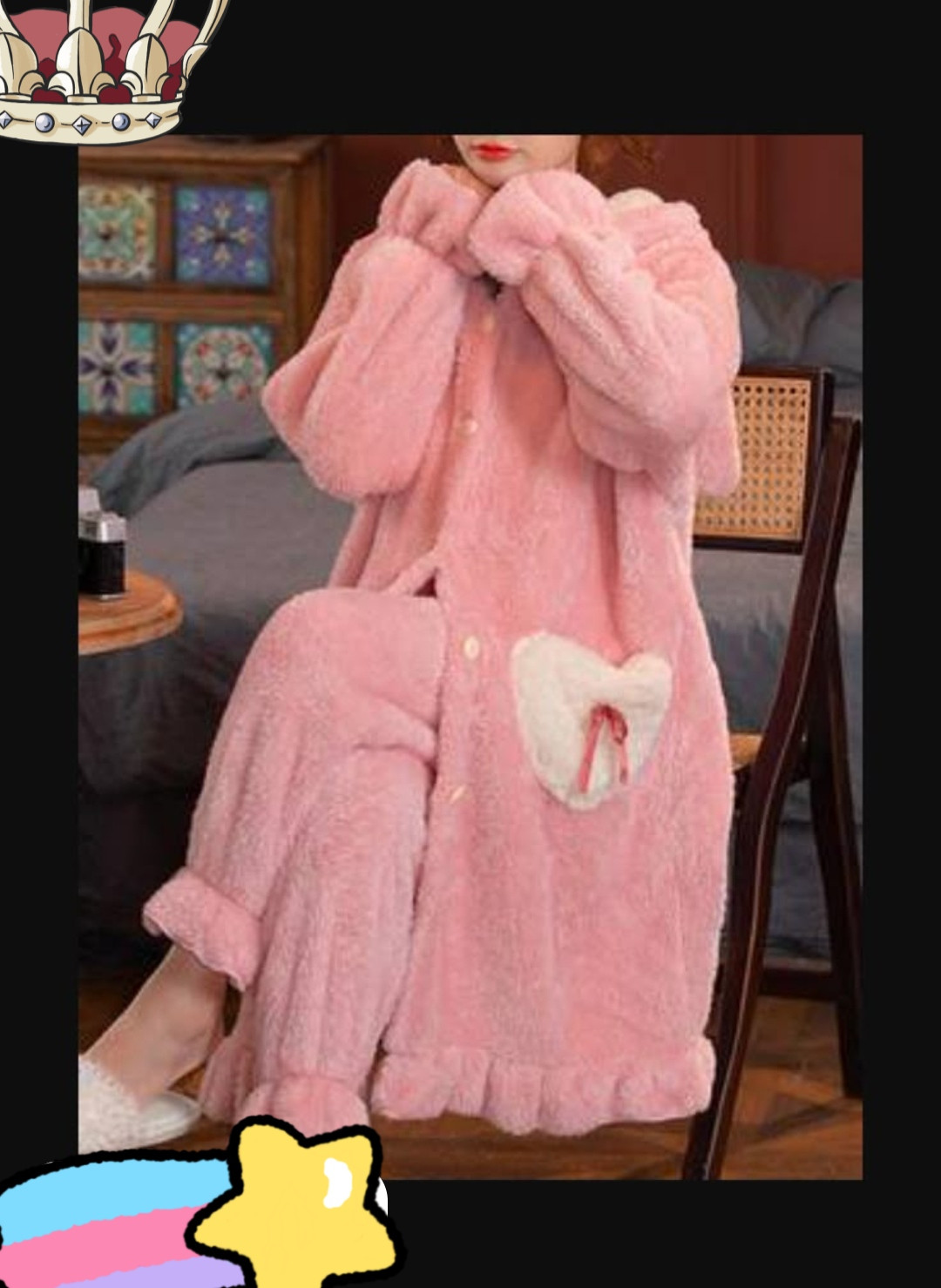 طقم بيجاما نسائي فرو